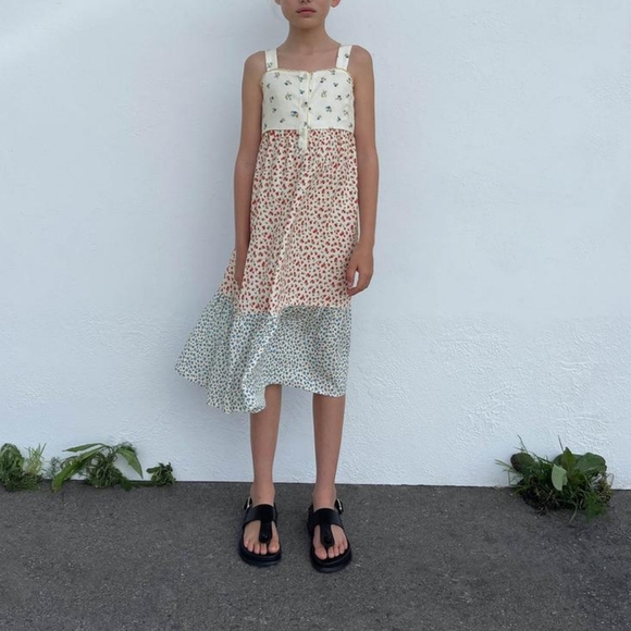 ZARA KIDS FLORAL DRESS CONTRASTING - Picture 6 of 6